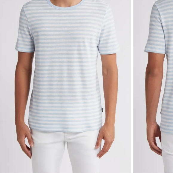 BOSS New Tiburt Stripe Men T-Shirt. - Picture 3 of 11